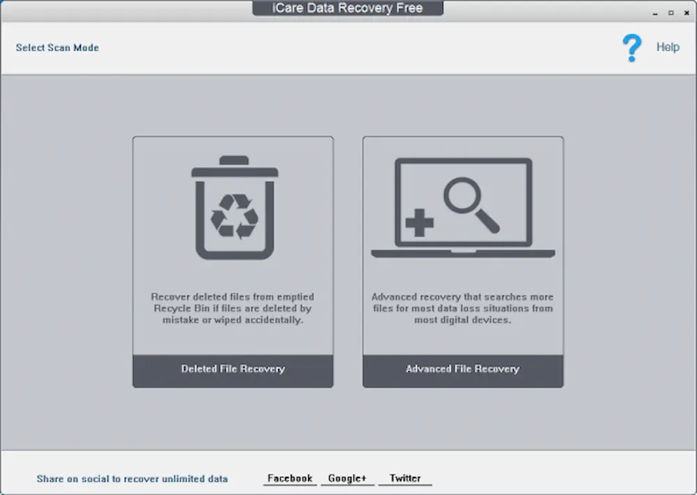 How do I recover deleted files from iCare Data Recovery?